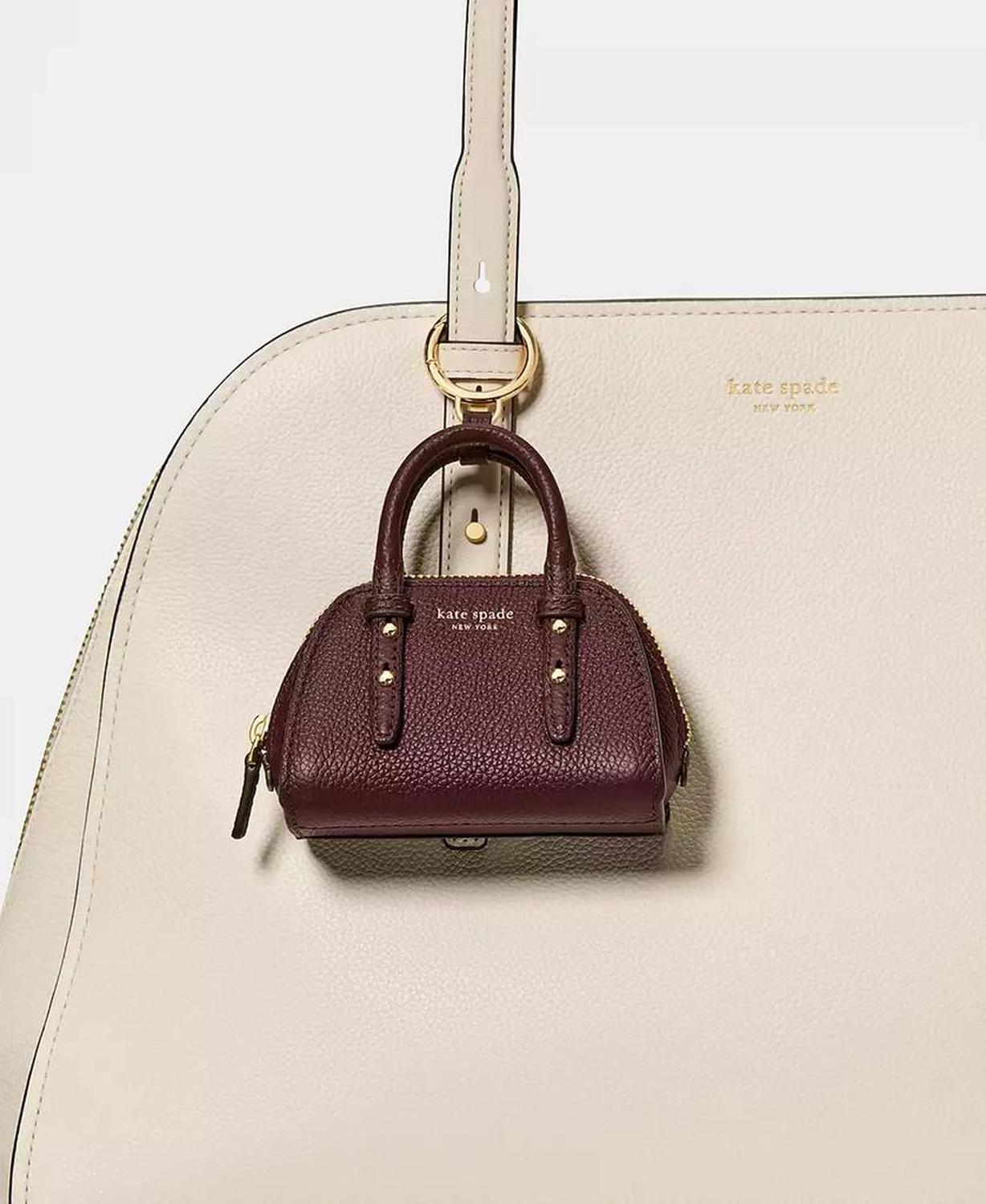 Pebbled Leather Nano Carryall Bag Charm