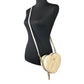 Women's Heart Small Quilted Leather Crossbody Bag Purse In Beige