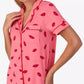 Women's 2-Piece Sleepwear Short-Sleeve Shirt and Pajama Shorts Set