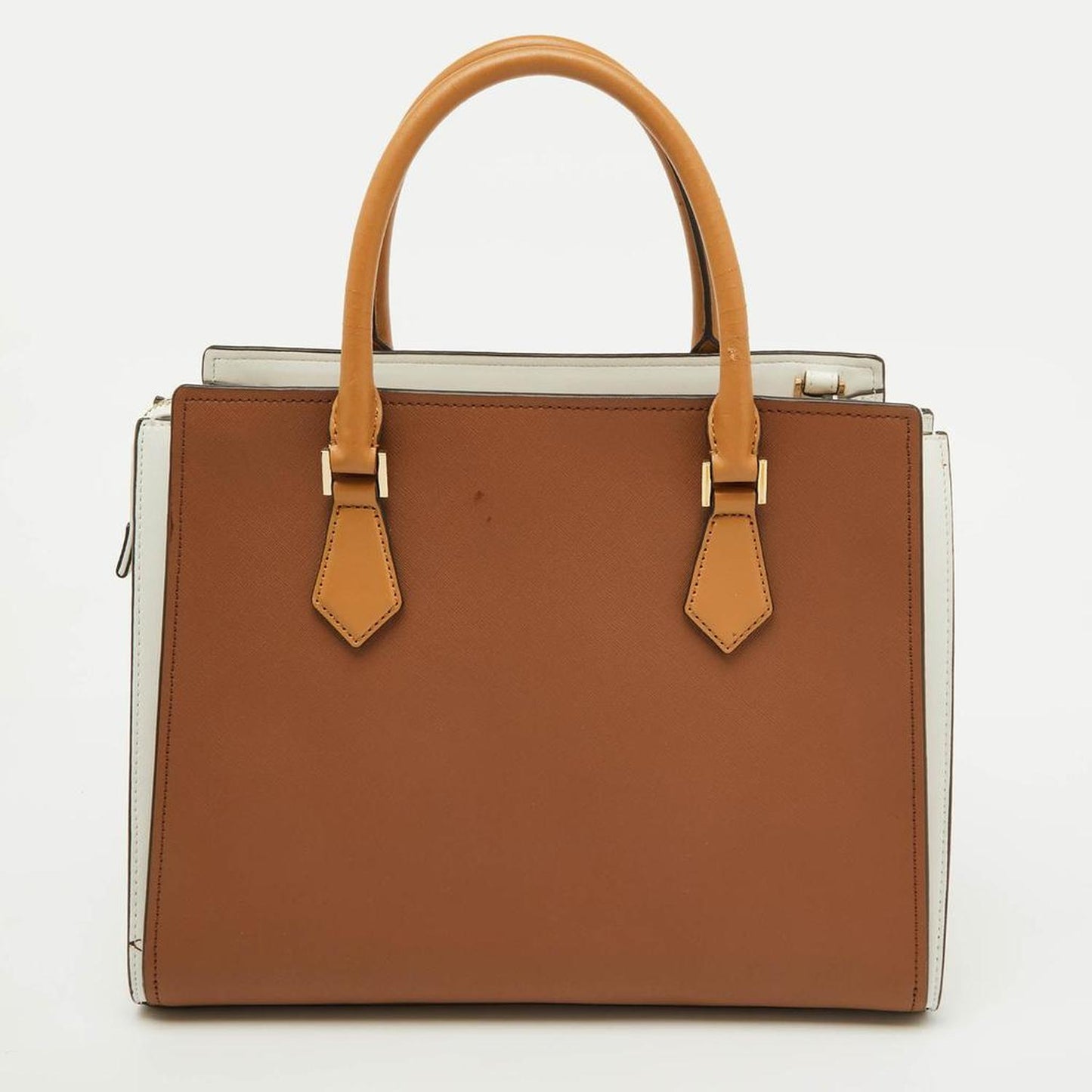 Brown/white Leather Large Hope Tote