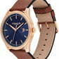 Men's Oliver Saddle Leather Calfskin Strap Watch, 41mm