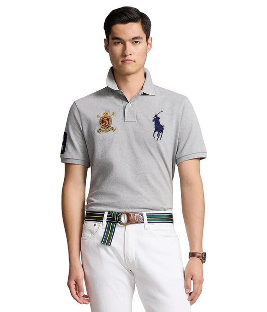 Custom Slim Fit Big Pony Crest Mesh Polo