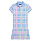 Plaid Cotton Mesh Polo Dress (Big Kid)