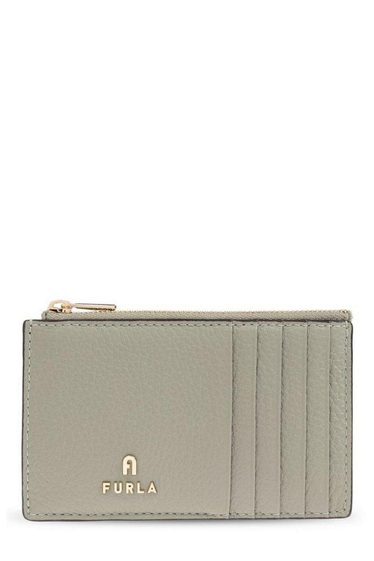 Furla Camelia Logo Plaque Zip-Up Medium Card Case