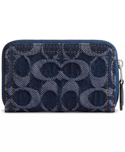 Essential Small Zip Around Wallet in Signature Denim
