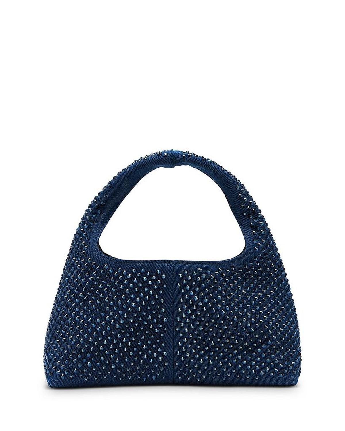 The Crystal Denim Mini Sack Bag