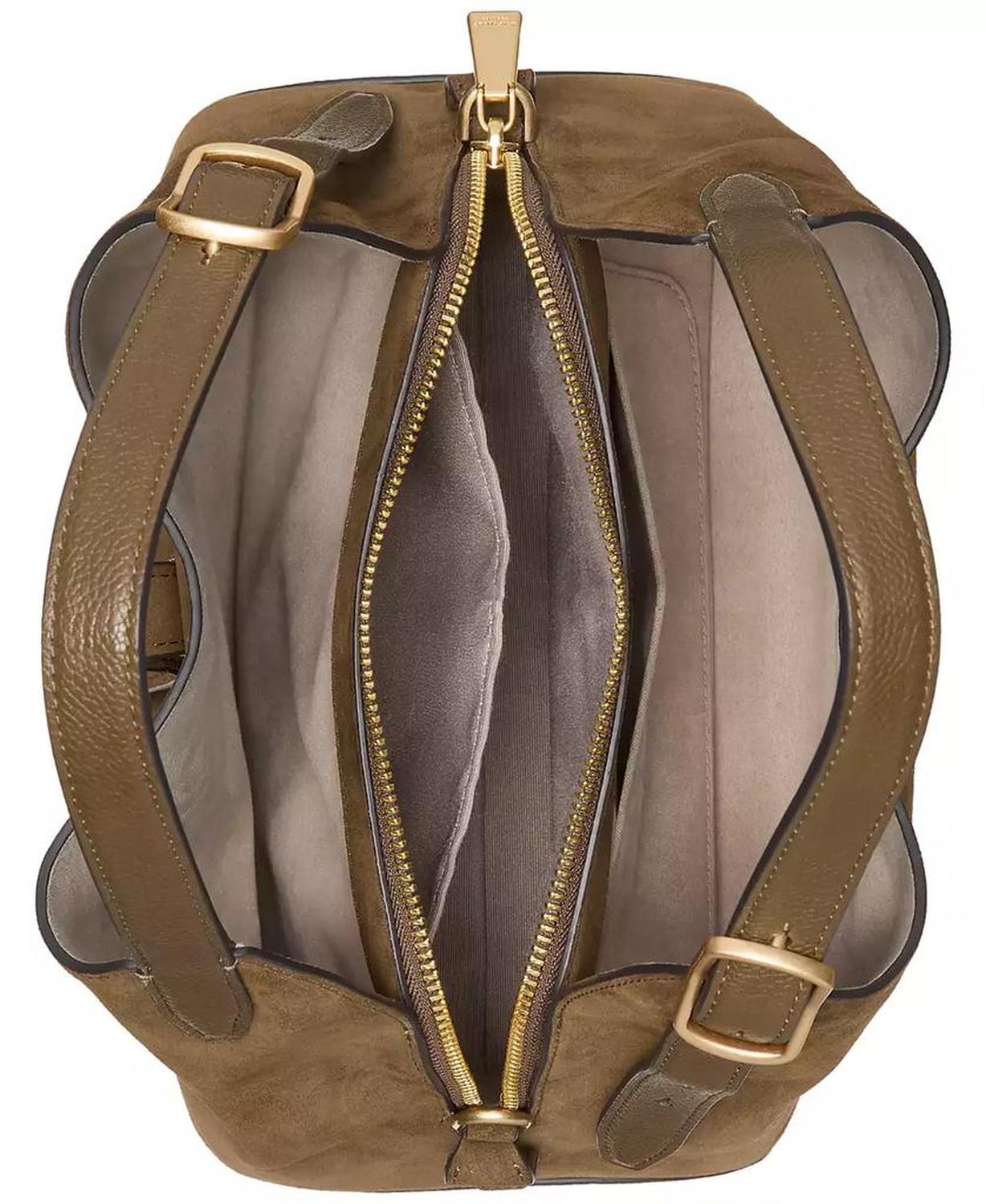 Deco Suede Crossbody Tote Bag