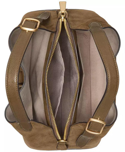 Deco Suede Crossbody Tote Bag