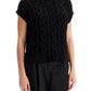 S Max Mara Cotton Cable Knit Vest With Braided Design