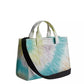 Women's Zip Top Cargo Tote Bag with Rainbow Tie-dye