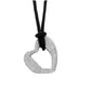 Platinum-Plated Brass Pavé Heart Curb Corded Necklace