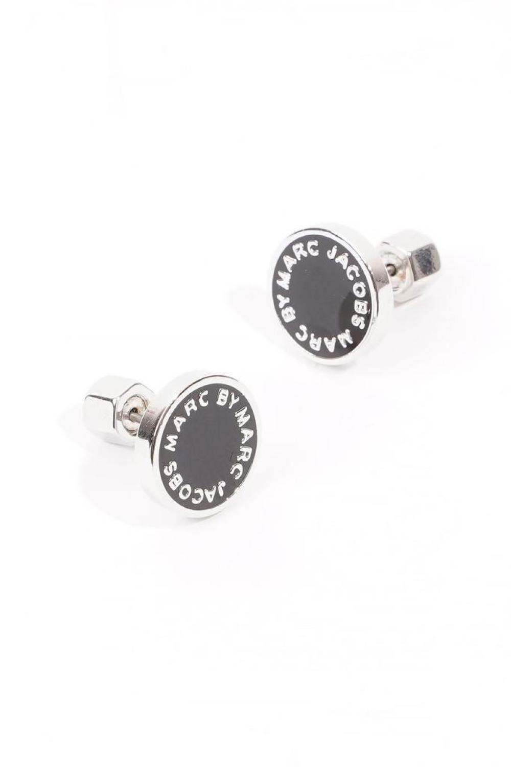 Marc Jacobs Logo Circular Earrings  / Silver Base Metal