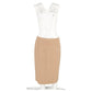 Midi Pencil Skirt in Brown Wool