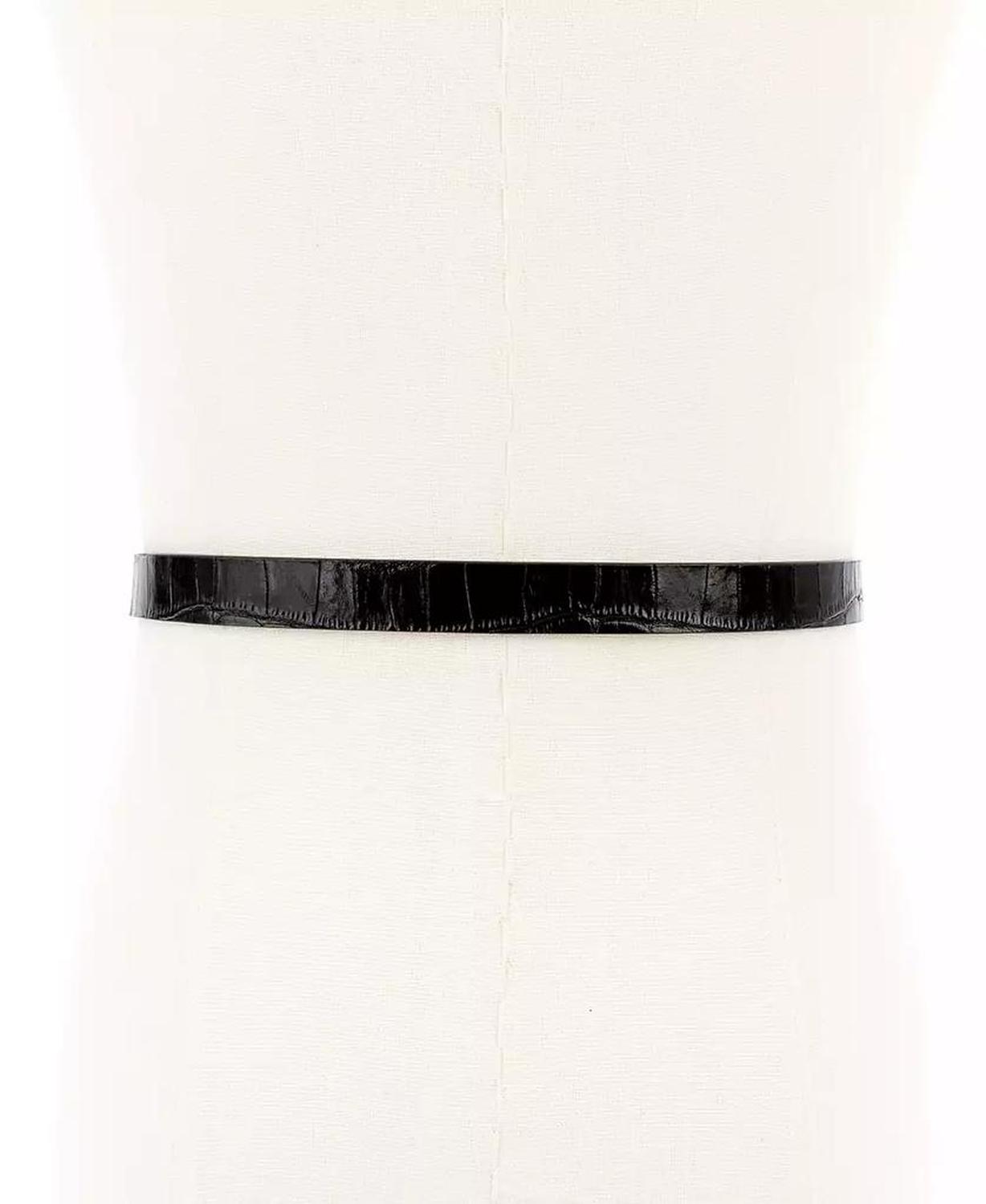 Logo Skinny Leather Belt