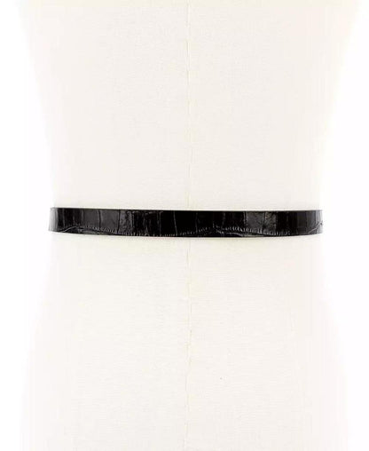 Logo Skinny Leather Belt