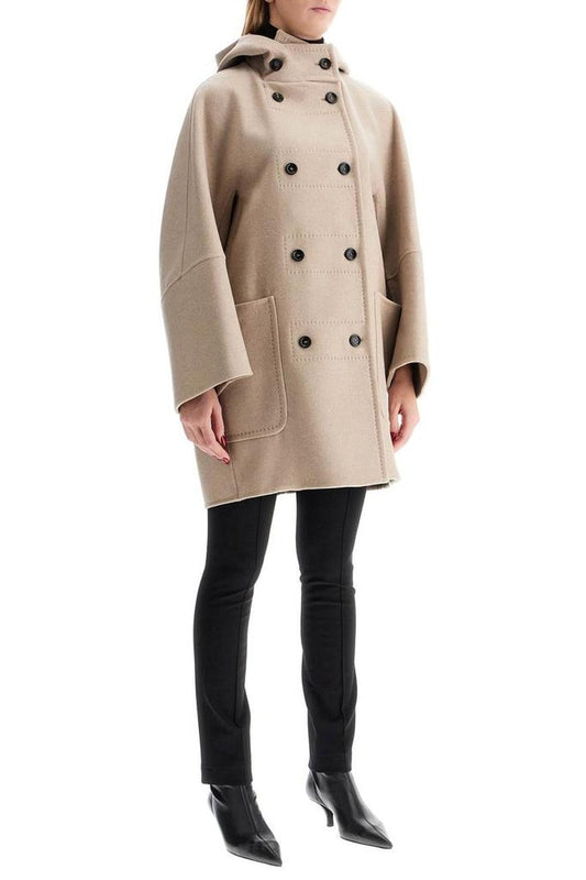 Double-Breasted Coat With Hood
