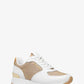 Livvy Leather and Glitter Chain-Mesh Trainer