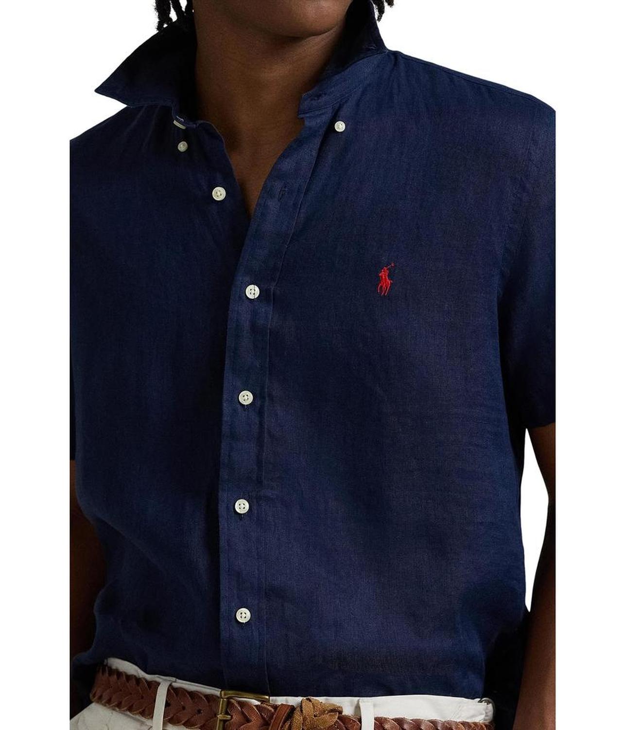 Short Sleeve Classic Fit Linen Shirt