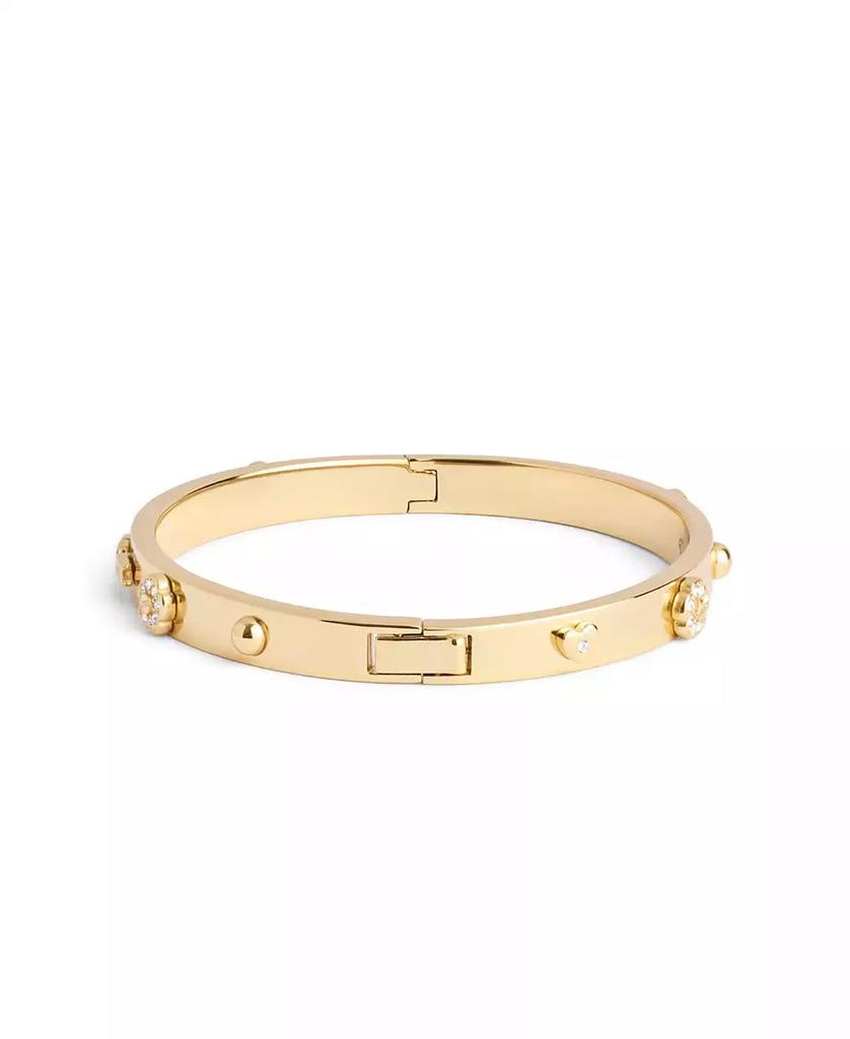 Faux Stone Signature Mixed Motif Bangle Bracelet
