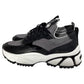 Darius Two-Tone Stretch Knit Trainer in Black and White Synthetic