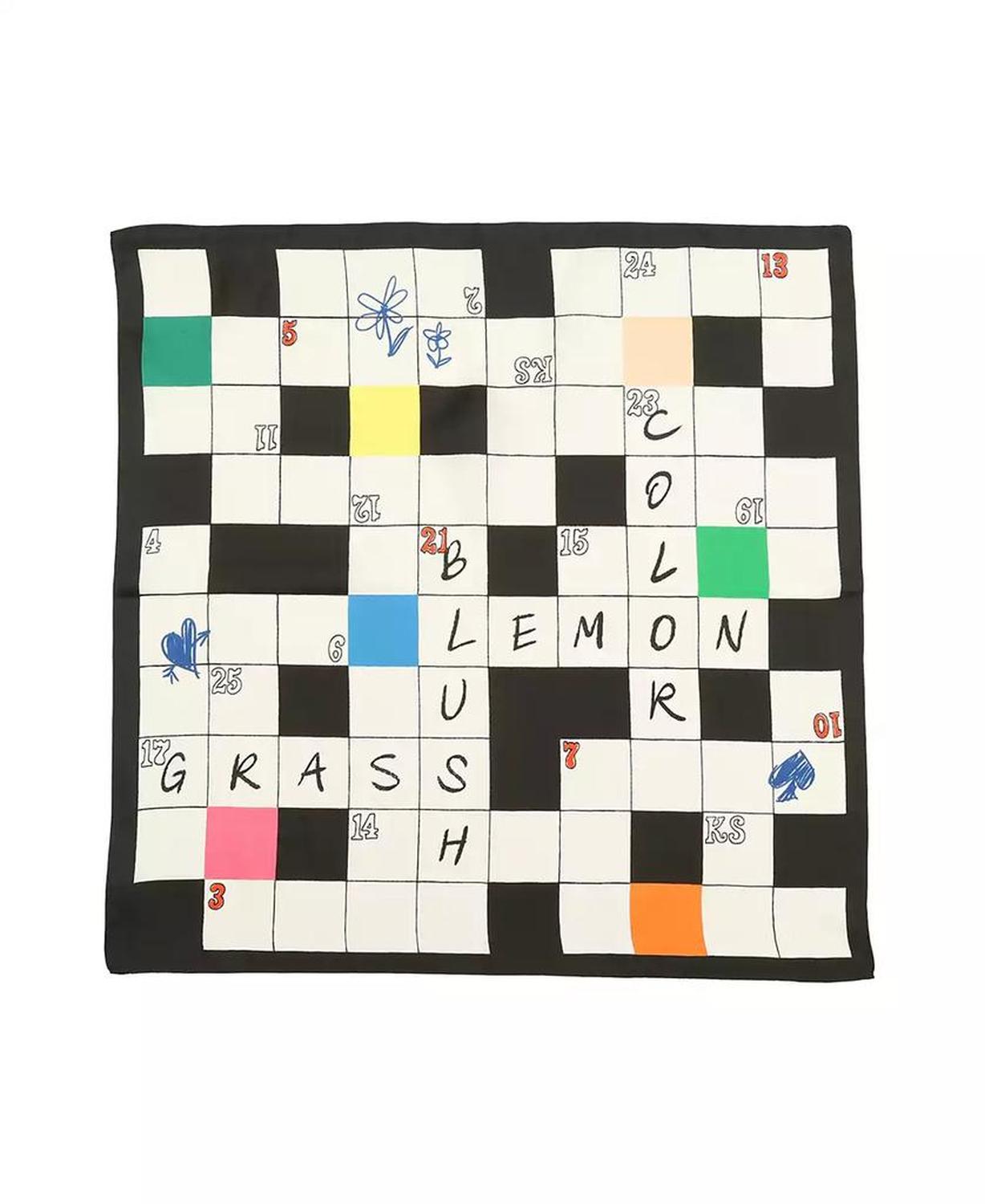 Women's Crossword Silk Bandana Scarf