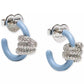 Small Pavé Knot Hoop Earrings, 0.62"