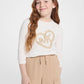 Studded Logo Heart Long-Sleeve T-Shirt
