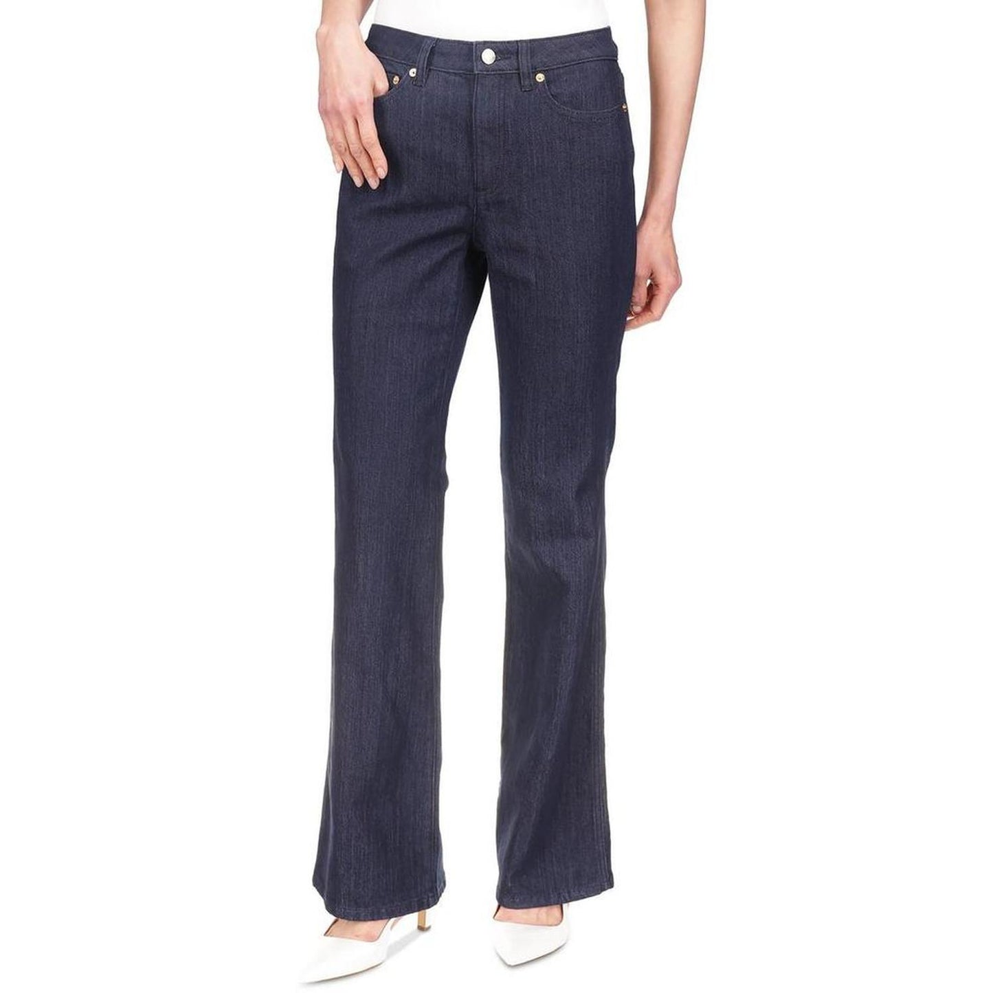 Womens Pocket Denim Flared Jeans
