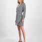 Women's Cotton Striped Collared Sheath Dress