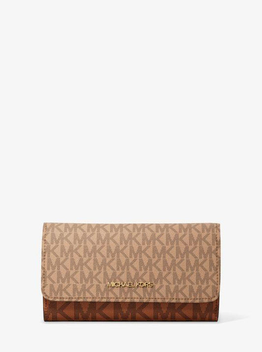 Jet Set Large Signature Logo Tri-Fold Wallet