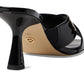 Clara 40S3CLMS1L-001 Mule Women's Black Leather Spool Heel JOBB1316