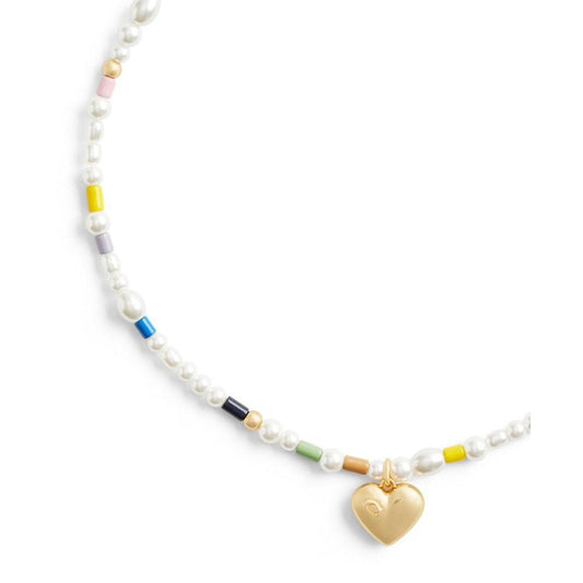 Faux Pearl Signature Heart Choker Necklace