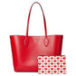 Bleecker Pixelated Hearts Pop Print Crossgrain Leather Large Tote