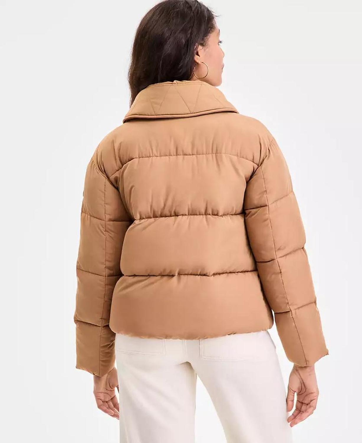Women's Drawstring-Collar Puffer Coat