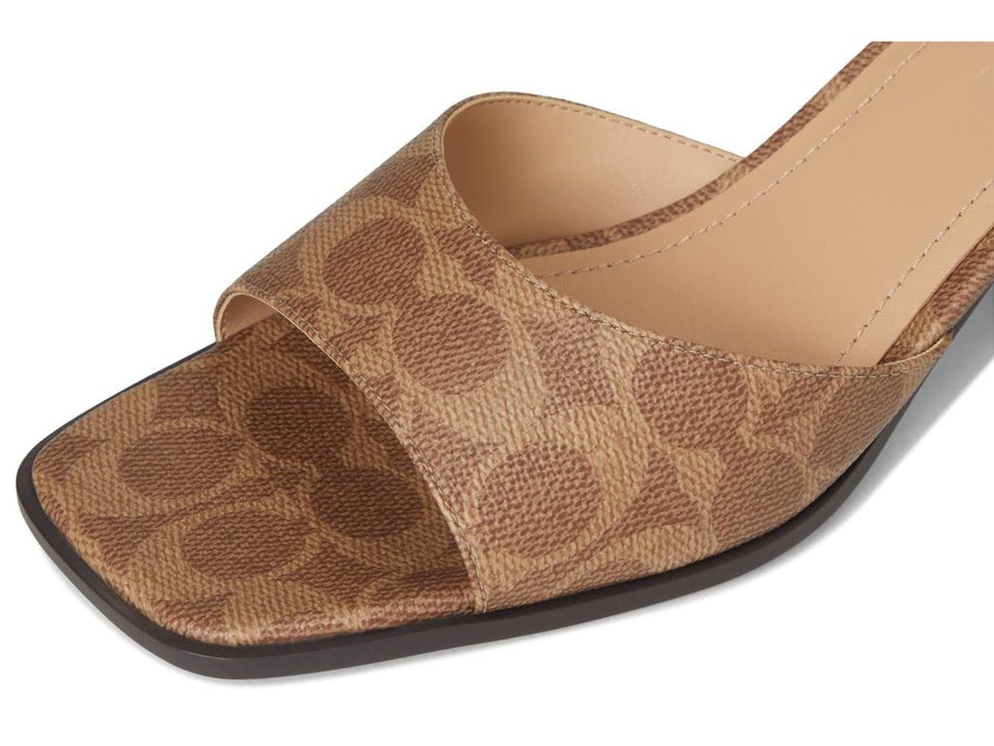Sculpted C Coated Canvas Block Heel Sandals