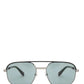Men's Metal Aviator Sunglasses In Ruthenium Black / Green