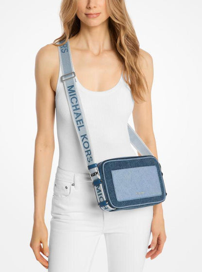 Maeve Large Two-Tone Denim Crossbody Bag