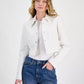 Women's Metallic-Accent Textured Cropped Jacket