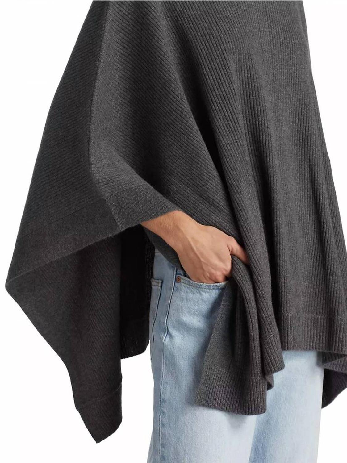Pancia Cashmere Cape In Grey