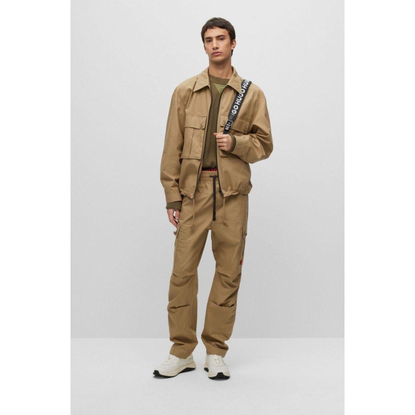 Regular-fit jacket in ripstop cotton with signature label