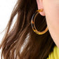 Gold-Tone Interlock Tortoise Medium Hoop Earrings, 1.34"