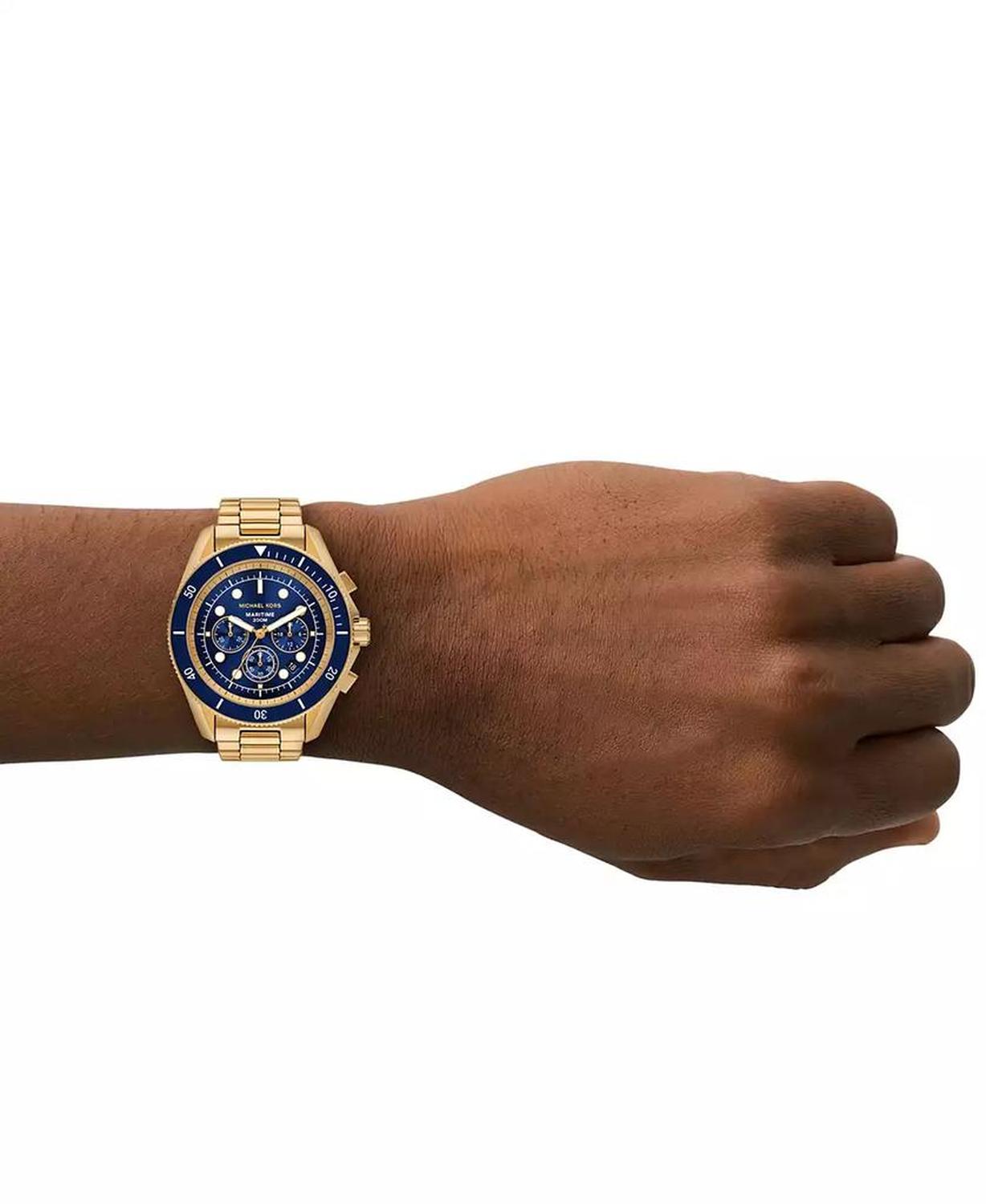 Men's Maritime Chronograph Gold-Tone Stainless Steel Watch, 45mm