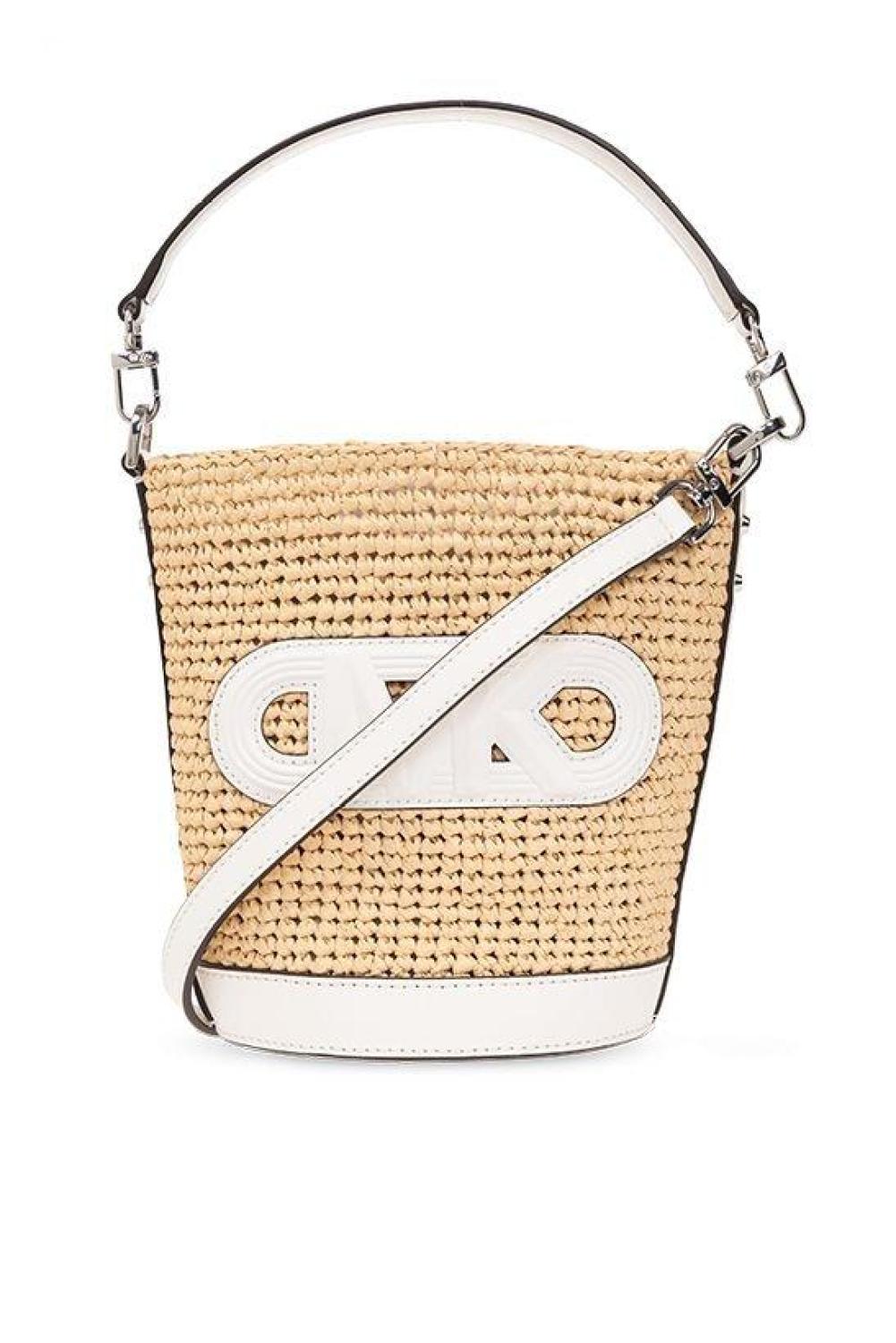 Michael Michael Kors Logo Patch Interwoven Bucket Bag