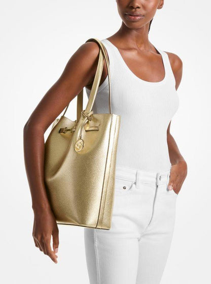 Carson Large Metallic Leather Shoulder Bag