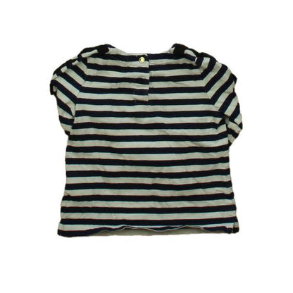 Girls Navy Stripe Long Sleeve T-Shirt