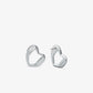 Precious Metal-Plated Brass Heart Stud Earrings
