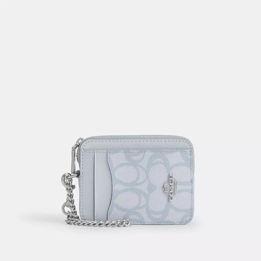 Zip Card Case In Sketch Signature Canvas