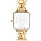 Women's Cass Gold-Tone Stainless Steel and Black Leather Strap Watch, 22mm