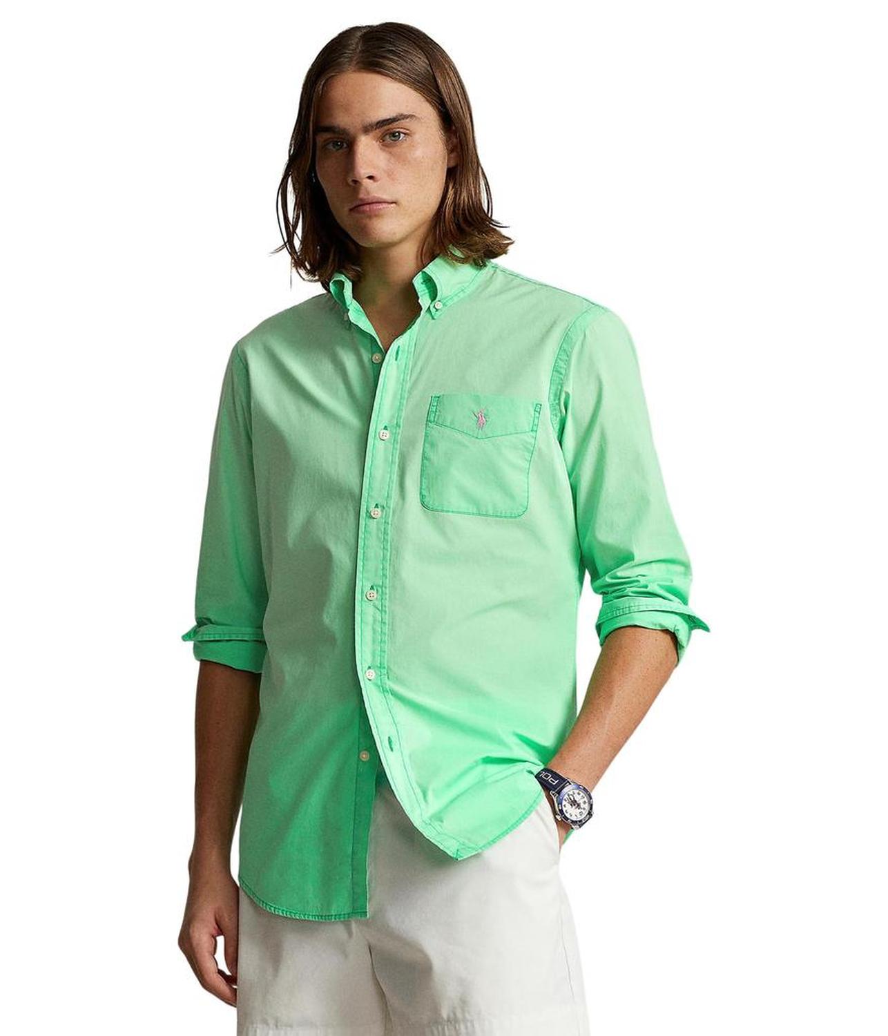 Classic Fit Washed Poplin Shirt