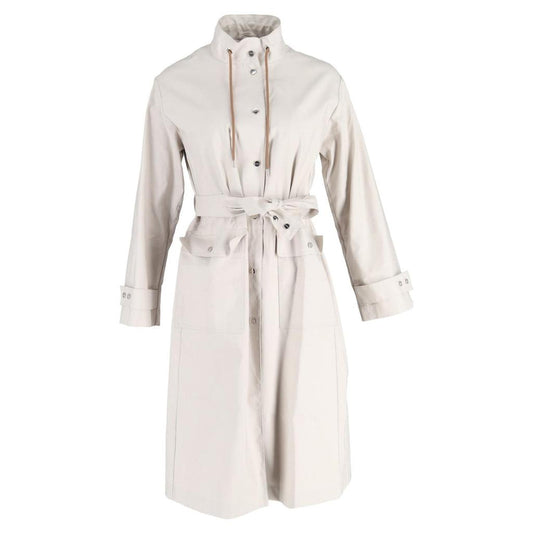The Cube Marco Overcoat in White Cotton